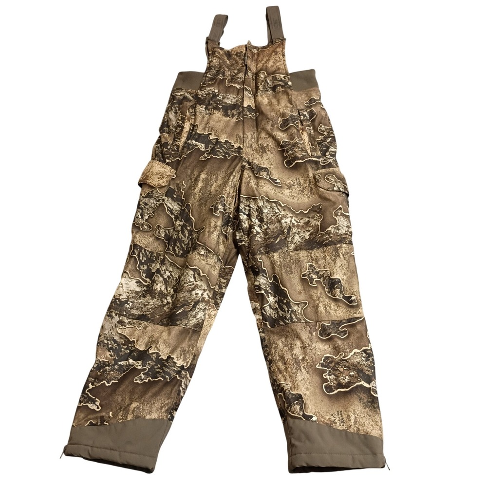 Realtree Camo Bib Overalls Mens Small Brown Hunting Insulated Padded Winter